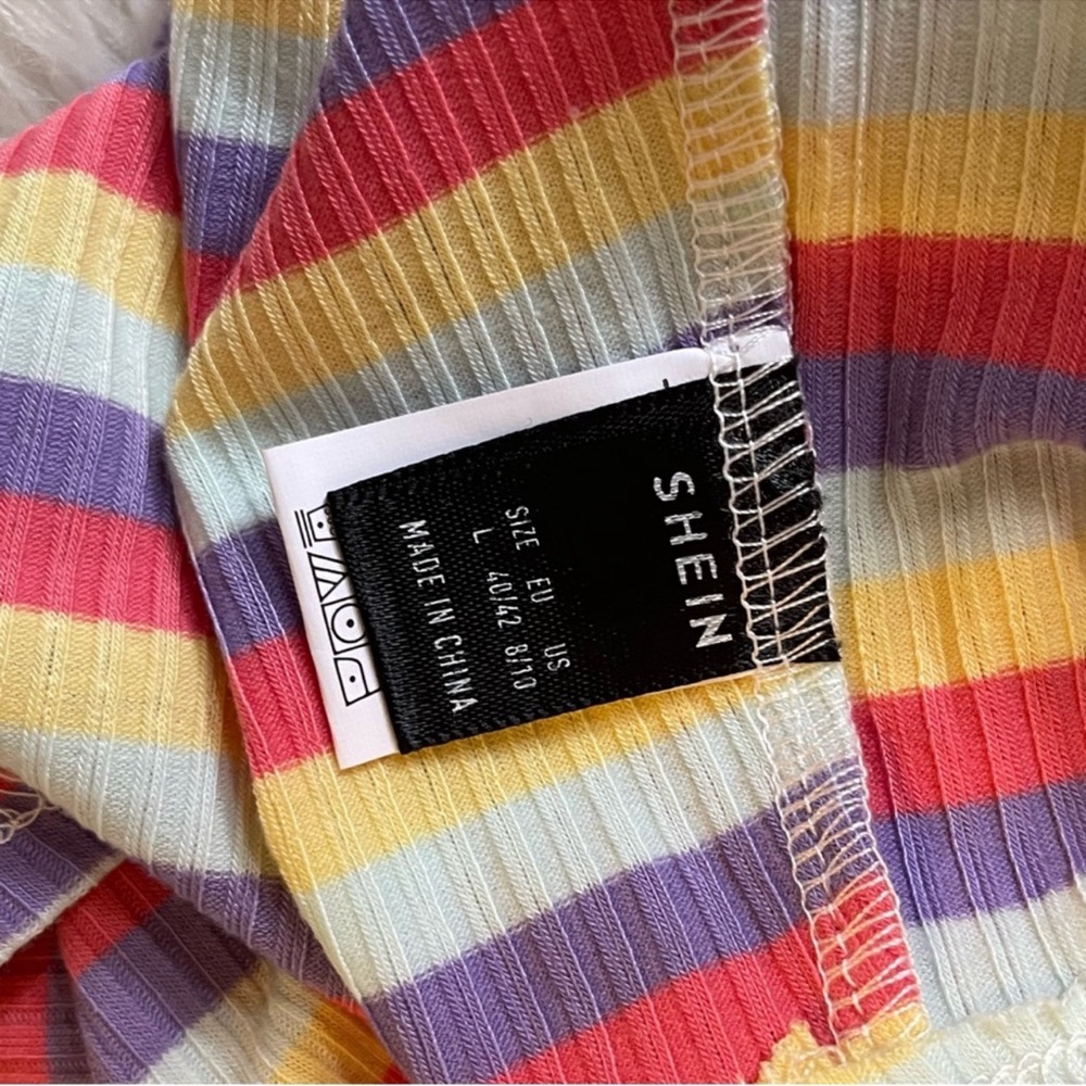 Cute Colorful Striped Front Knot Tank Top - Picture 3 of 4